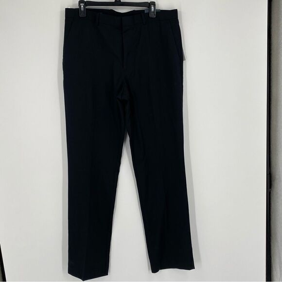 Perry Ellis Men’s Flat Front Black Checkered Dress Pants size 34 x 34 - Picture 1 of 3